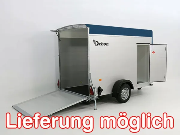 Debon Kofferanhänger C300 148x295cm H:190cm 1,3t|Alu, Polybug|Tür|blau – Bild 4